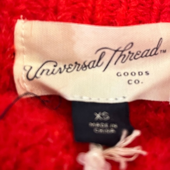 Red cable knit mock turtle neck sweater by Universal Thread. - Picture 6 of 8
